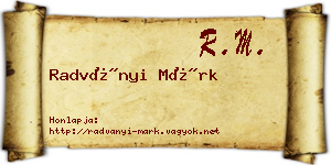 Radványi Márk névjegykártya